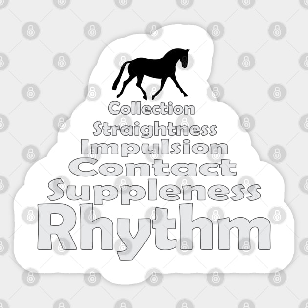 Dressage Training Pyramid Sticker by DickinsonDesign